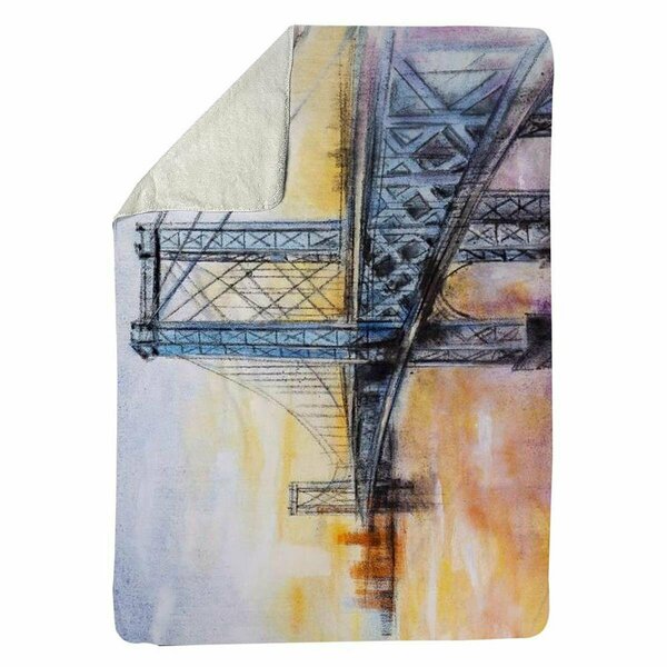 Begin Home Decor 60 x 80 in. Abstract Brooklyn Bridge-Sherpa Fleece Blanket 5545-6080-CI210